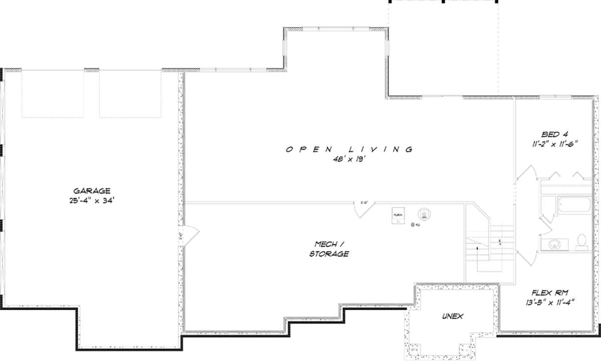 Basement for House Plan #5678-00006