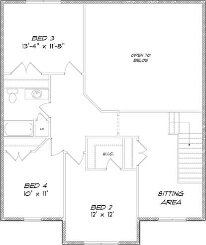 Upper for House Plan #5678-00007