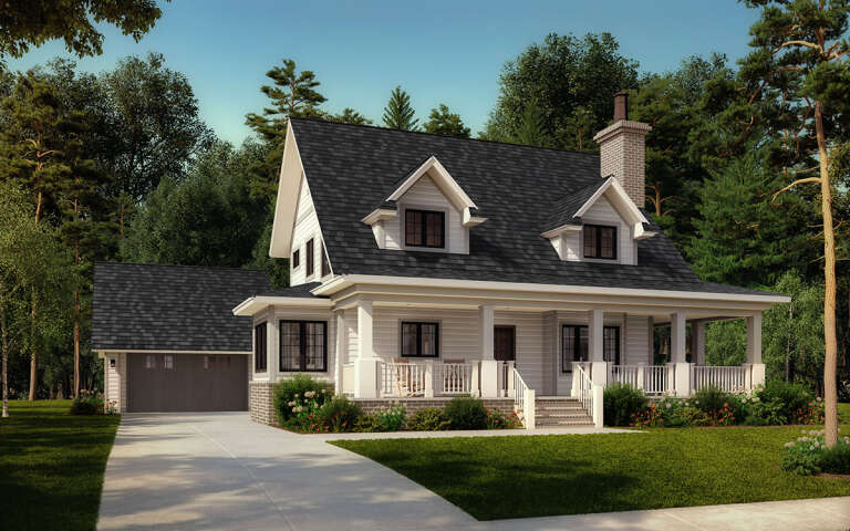 House Plan House Plan #18512 Angled Front Elevation