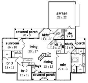 Floorplan 1 for House Plan #048-00125
