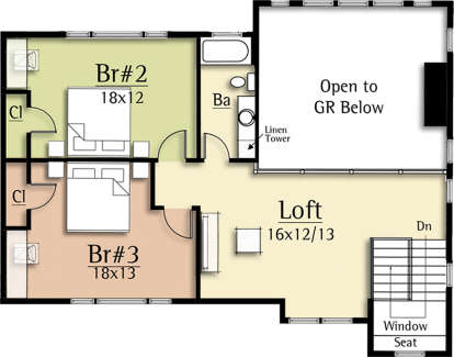 Upper for House Plan #8504-00110