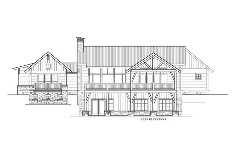 Mountain Rustic House Plan #8504-00115 Elevation Photo