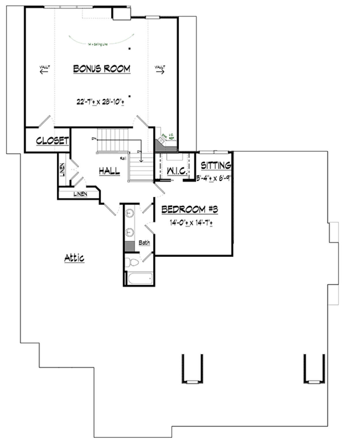 Upper for House Plan #6082-00112