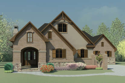 European House Plan #6082-00118 Elevation Photo