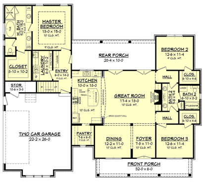 Main Floor for House Plan #041-00168