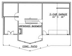 Basement/Garage Floor for House Plan #039-00466