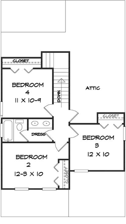 Upper for House Plan #6082-00121