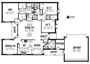Floorplan 1 for House Plan #048-00128