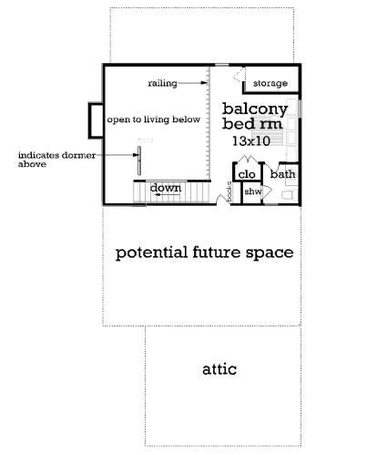 Upper for House Plan #048-00255