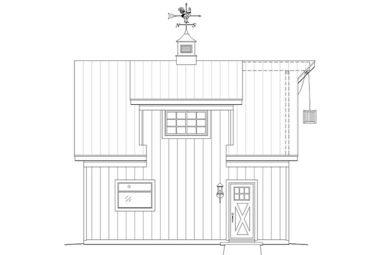 One Car Barn Pattern Barn 1 Car Garage Plan - 865 Square Feet | Floor Plan #940-00056 ...