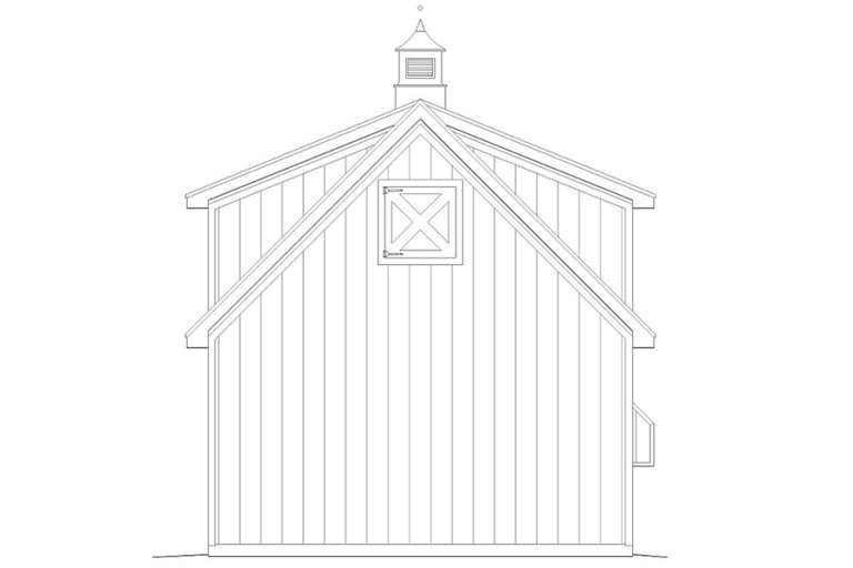 One Car Barn Pattern Barn 1 Car Garage Plan - 865 Square Feet | Floor Plan #940-00056 ...