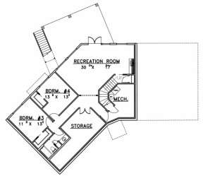 Basement Floor for House Plan #039-00469