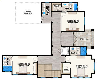 Upper for House Plan #207-00045