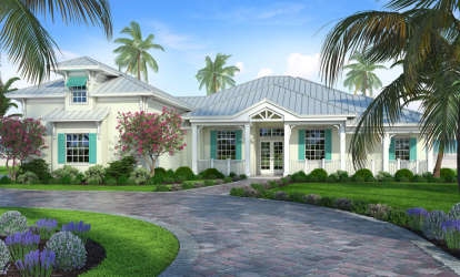 Florida House Plan #207-00046 Elevation Photo
