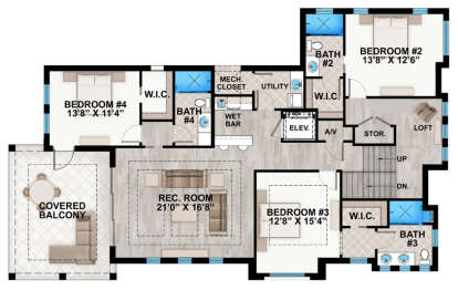 Upper for House Plan #207-00047