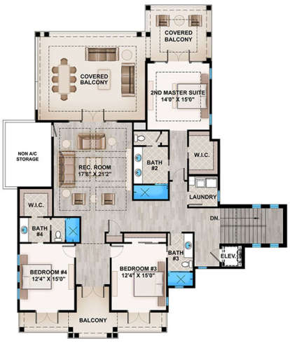 Upper for House Plan #207-00050