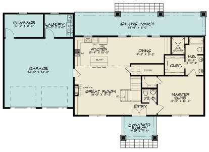 Floorplan 1 for House Plan #8318-00054