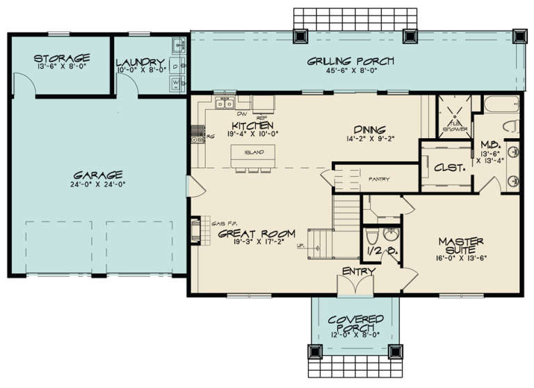 House Plan House Plan #18649 Drawing 1