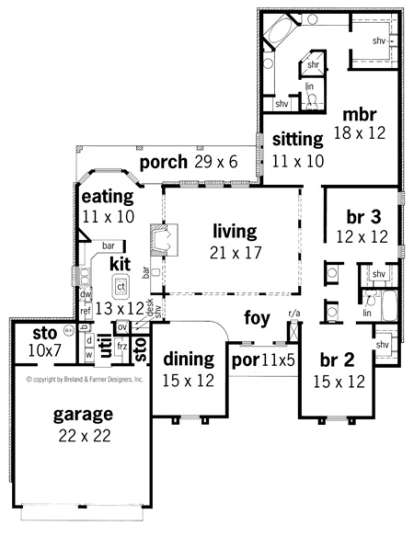 Floorplan 1 for House Plan #048-00132