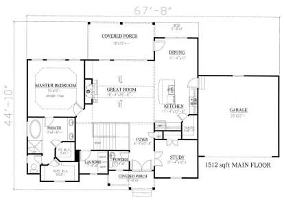 Floorplan 1 for House Plan #286-00070