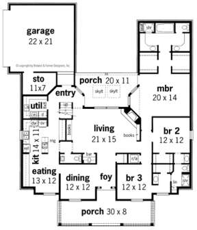 Floorplan 1 for House Plan #048-00133