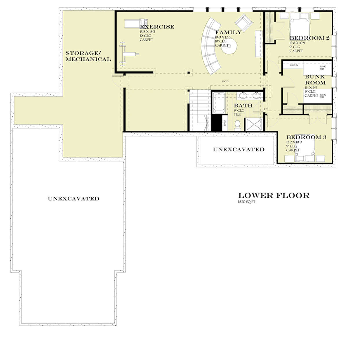 Basement for House Plan #1637-00127