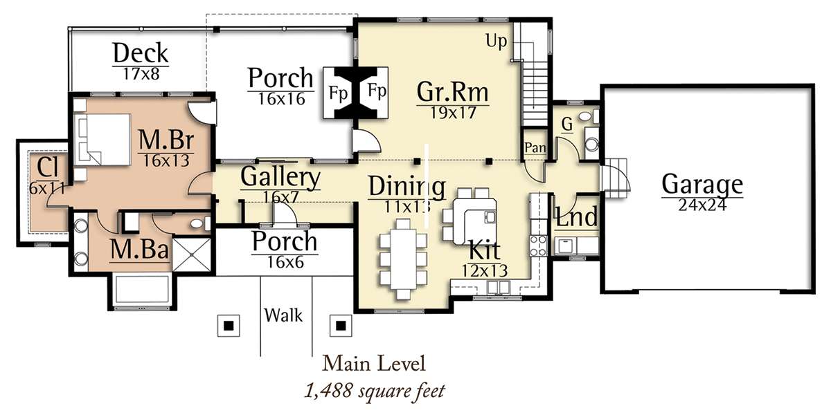 Floorplan 1 for House Plan #8504-00117