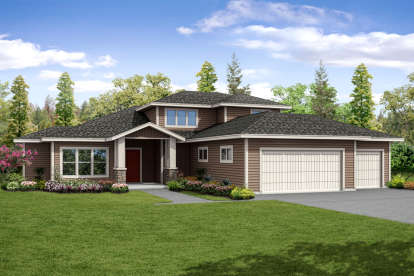 Prairie House Plan #035-00776 Elevation Photo