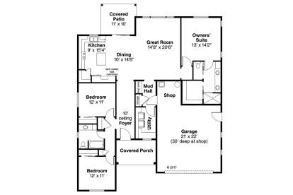 Floorplan 1 for House Plan #035-00779
