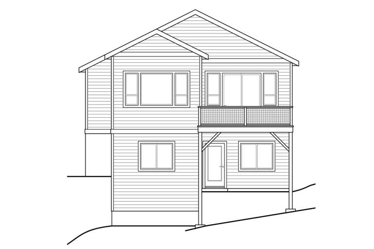 Narrow Lot House Plan #035-00781 Elevation Photo