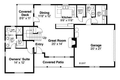 Floorplan 1 for House Plan #035-00782