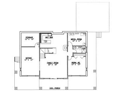 Basement Floor for House Plan #039-00472