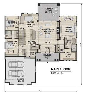 Floorplan 1 for House Plan #098-00294