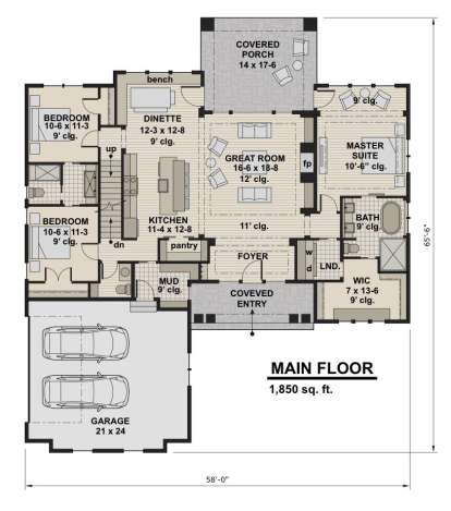 Main Floor  for House Plan #098-00294