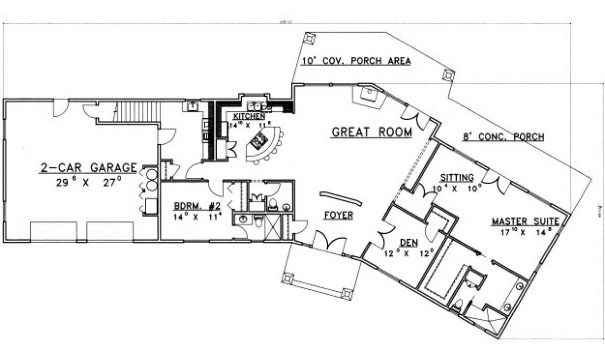 First Floor for House Plan #039-00473