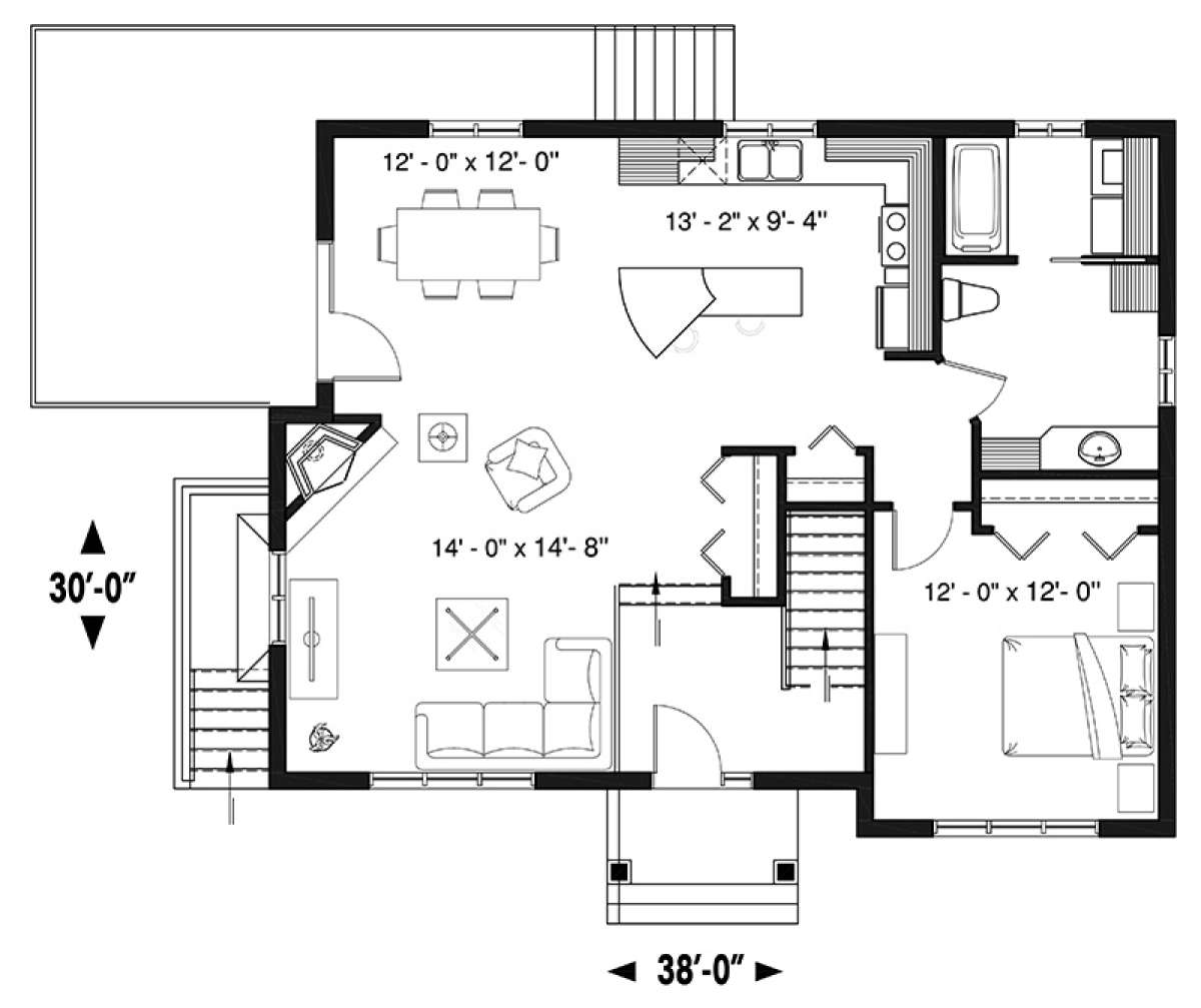 Floorplan 1 for House Plan #034-01132