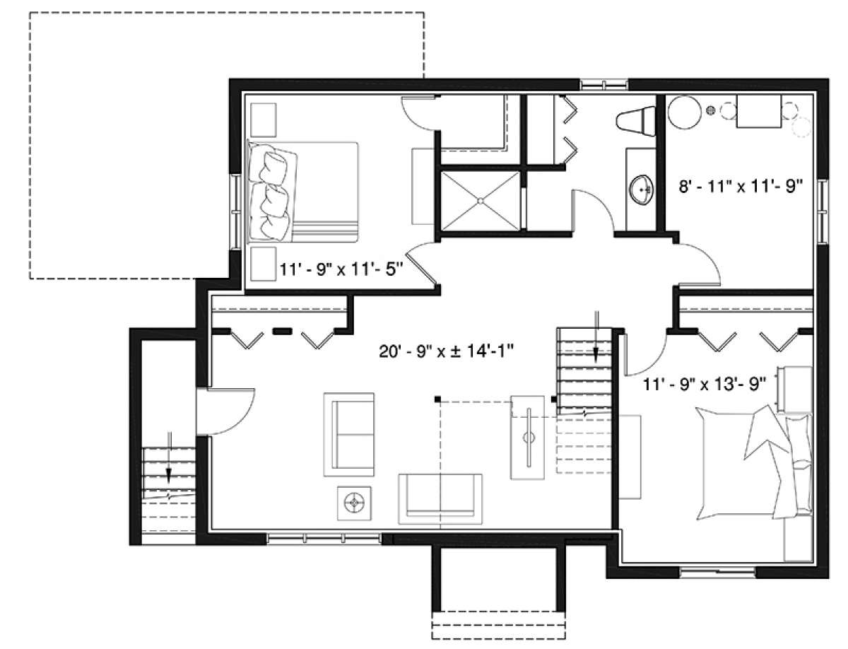 Basement for House Plan #034-01132