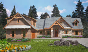 Mountain Rustic House Plan #699-00072 Elevation Photo