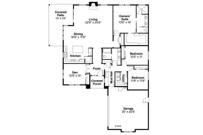 Floorplan 1 for House Plan #035-00787