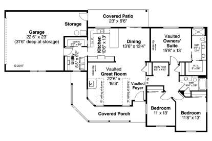 Floorplan 1 for House Plan #035-00788