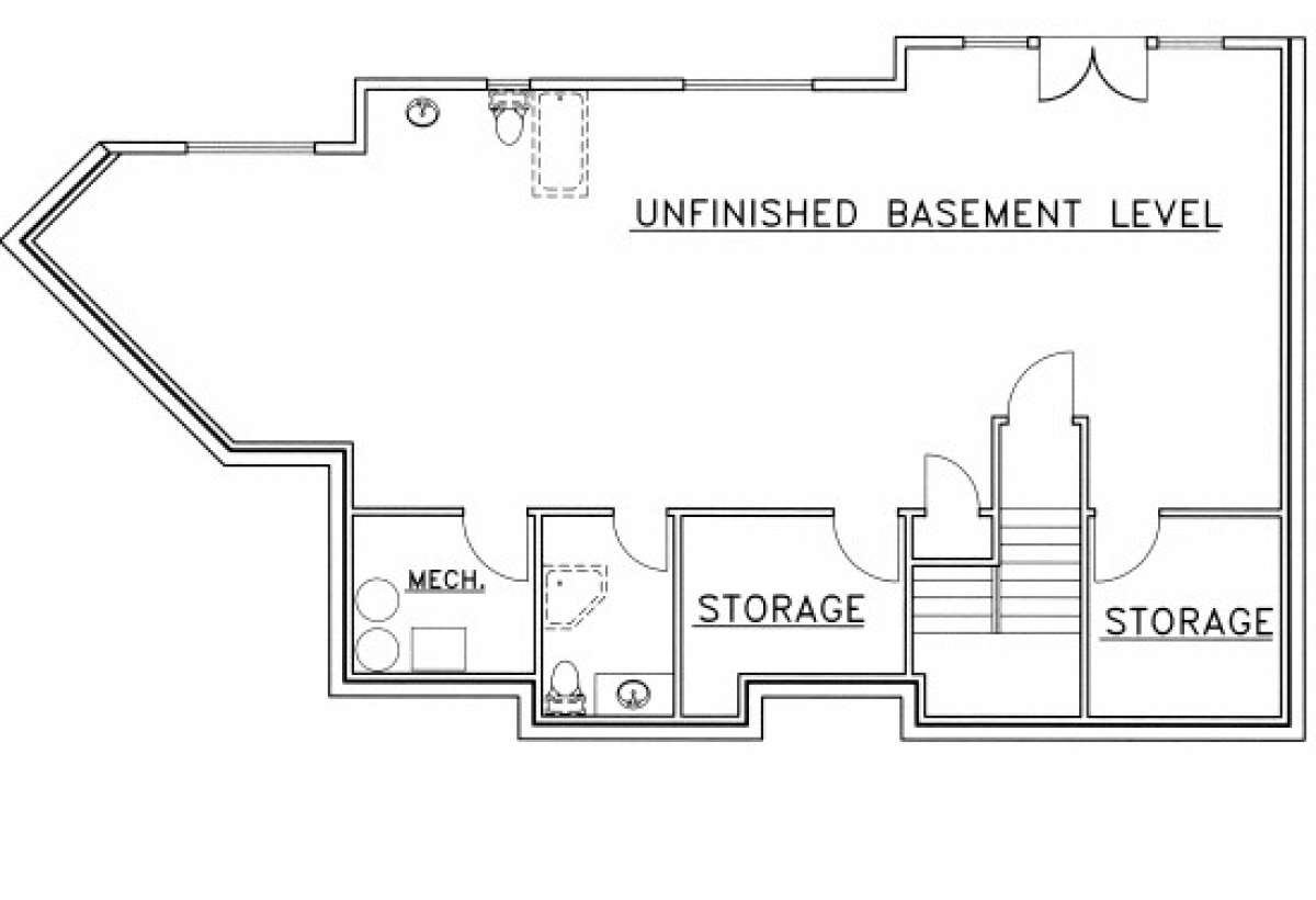 Basement Floor for House Plan #039-00477