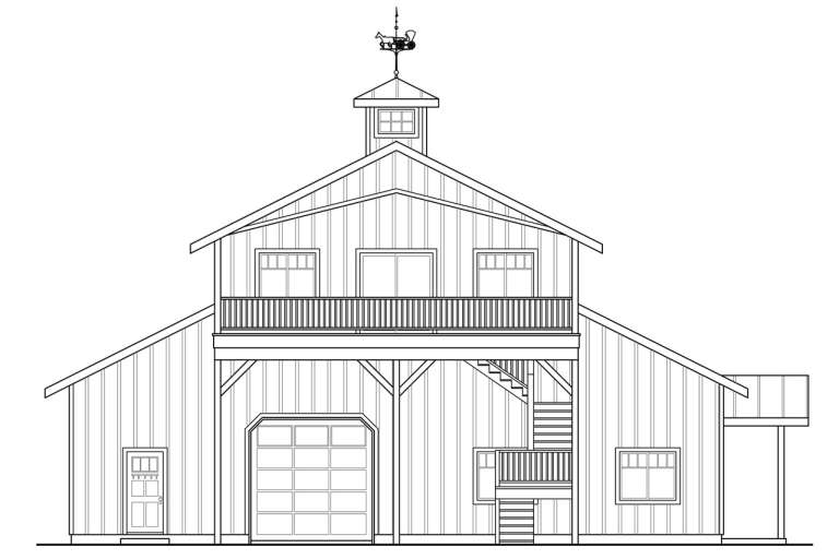 Barn House Plan #035-00808 Elevation Photo