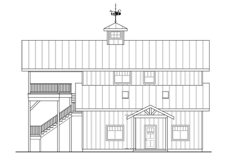 Barn House Plan #035-00808 Elevation Photo