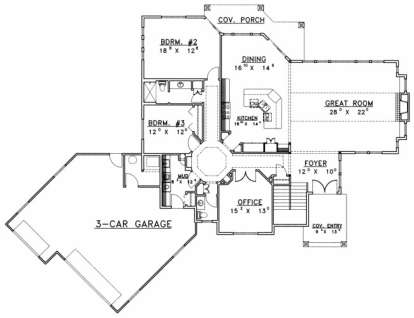 First Floor for House Plan #039-00479