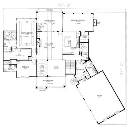 Floorplan 1 for House Plan #286-00074