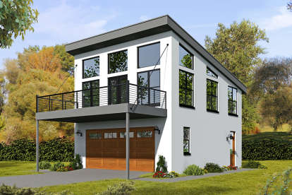 1 Bed, 2 Bath, 881 Square Foot House Plan - #940-00068