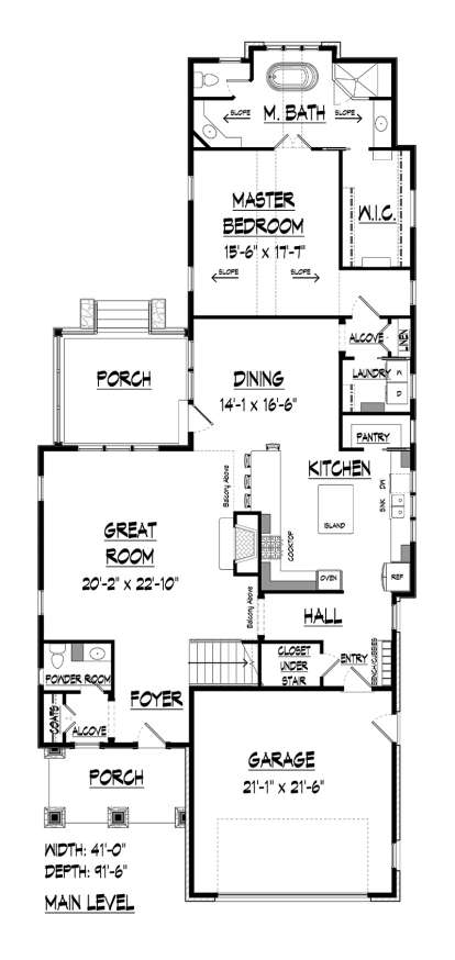 Floorplan 1 for House Plan #6082-00130