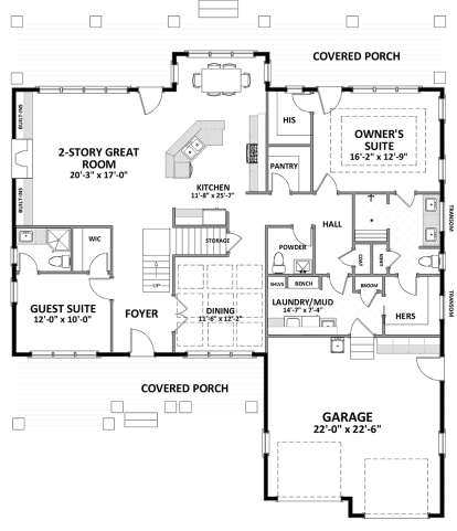 Floorplan 1 for House Plan #6849-00040