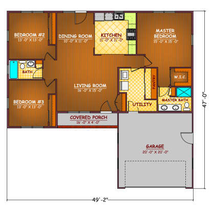 Floorplan1 for House Plan #526-00003