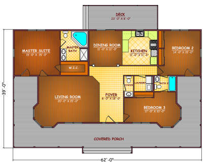 Floorplan 1 for House Plan #526-00005